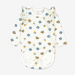 Floral Baby Bodysuit-Unisex-0-2y-Natural