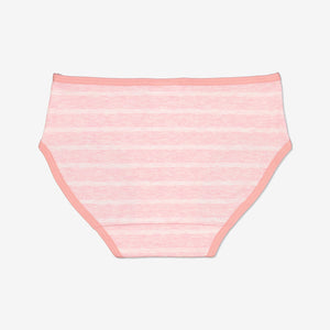 Back view of girls underwear in pink stripes and super soft flat seams. Made with a durable & long-lasting fabric