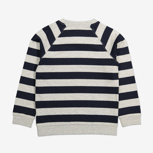 Striped Kids Sweatshirt-Unisex-1-6y-Navy