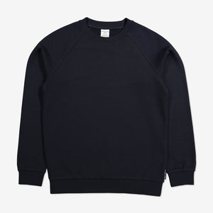 Navy Kids sweatshirt, sustainable organic cotton, durable and comfortable, polarn o. pyret quality