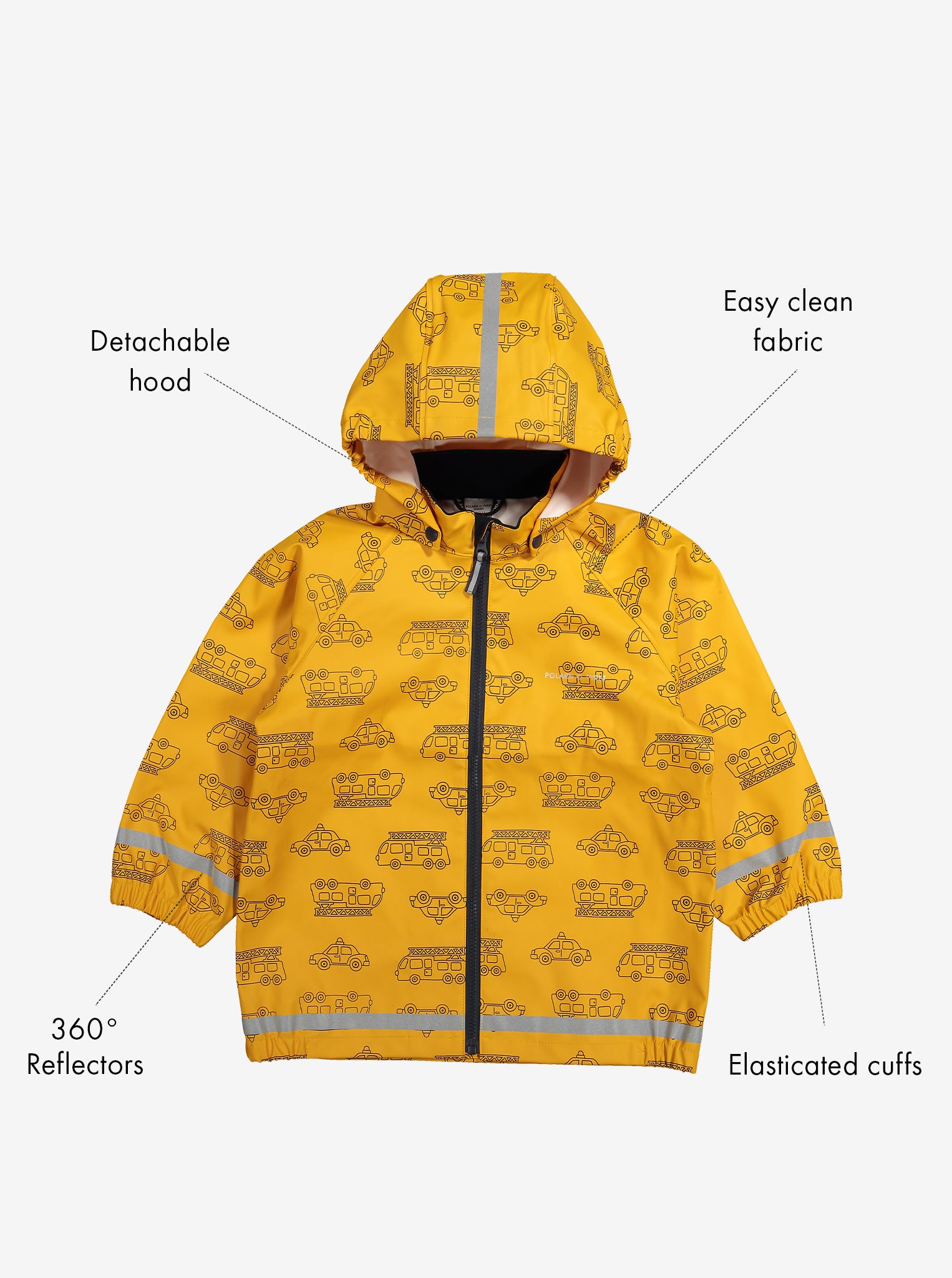 Vehicle Print Waterproof Kids Raincoat