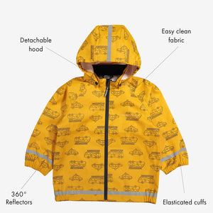 Vehicle Print Waterproof Kids Raincoat