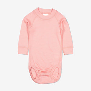 Thermal Merino Baby Bodysuit-0-2y-Pink-Girl