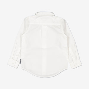 Boy white Kids Oxford Shirt, organic cotton comfortable and easy to wash, polarn o. pyret quality 