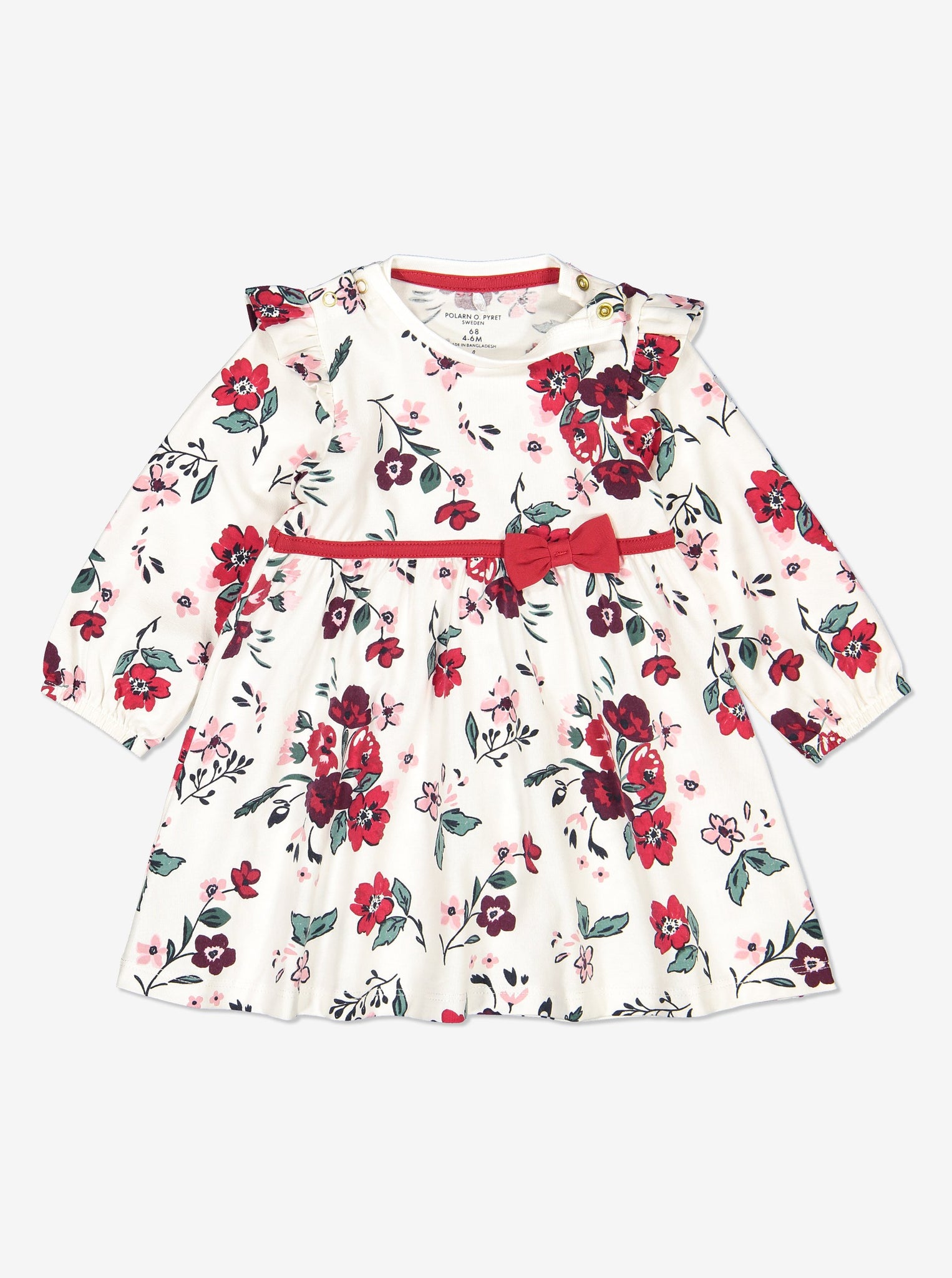 Kids Organic Floral Dress 0-1years Natural Girl