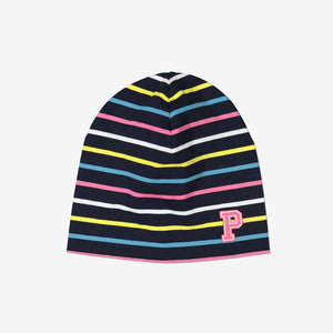 Striped Kids Navy Beanie Hat
