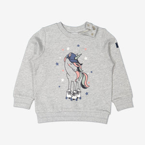 Girls Grey Kids Unicorn Sweatshirt