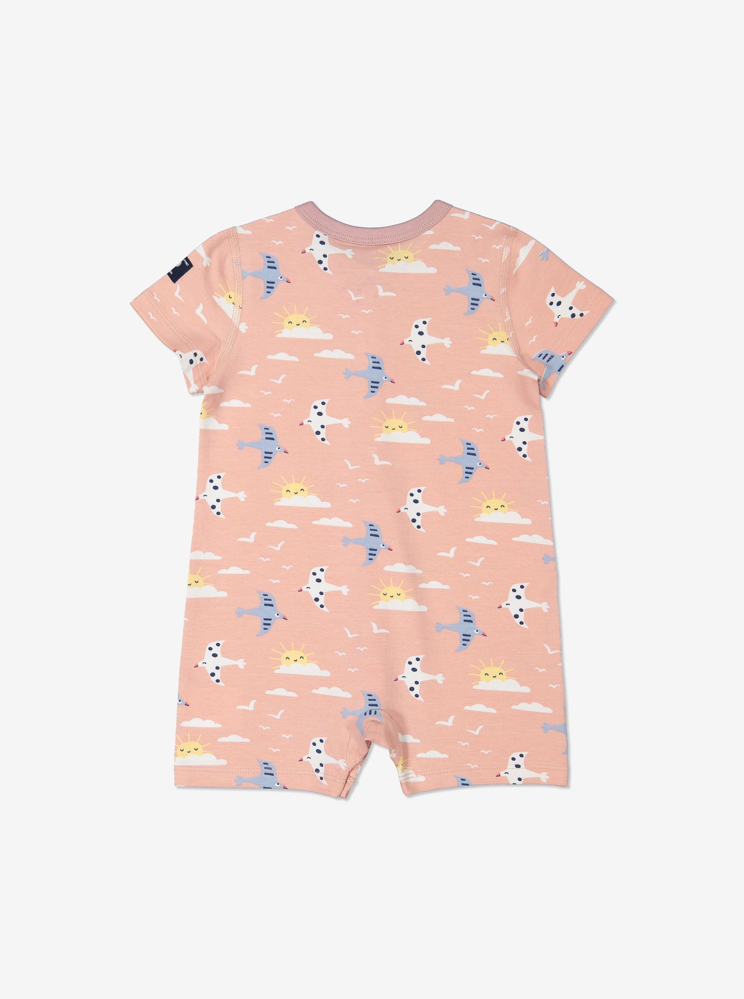 Girl Purple GOTS Organic Bird Print Onesie Pyjamas