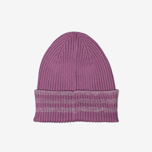 Kids Organic Cotton Purple Beanie Hat
