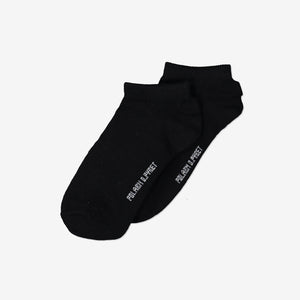 Unisex Black 2 Pack Kids Ankle Socks, organic cotton, comfortable and long lasting, ethical quality polarn o. pyret
