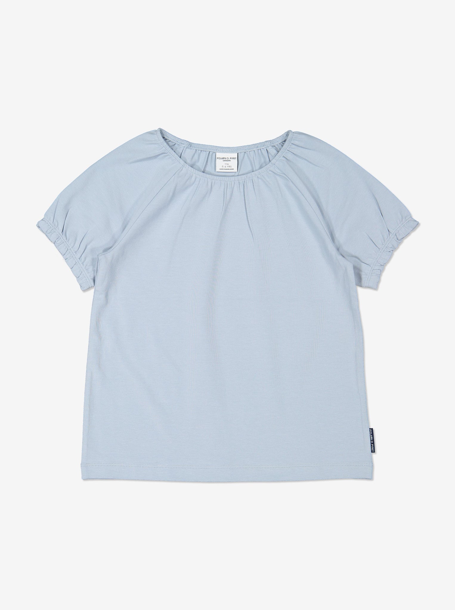 Girl Blue GOTS Organic Puff Sleeved T-Shirt