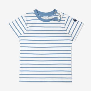 Unisex Blue Kids Organic Striped T-Shirt