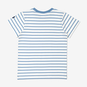 Unisex Blue Kids Organic Striped T-Shirt