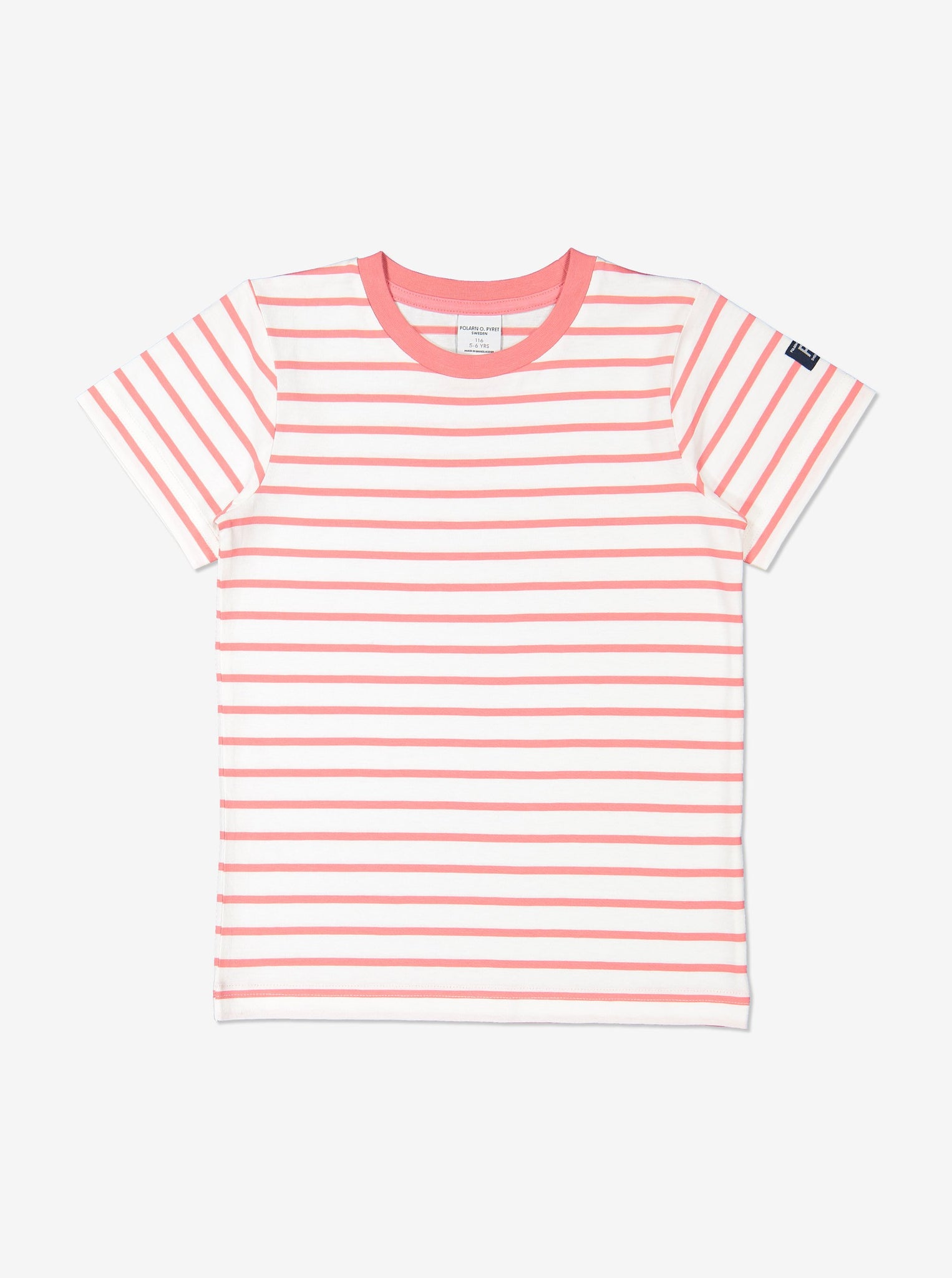 Unisex Beige Kids Organic Striped T-Shirt