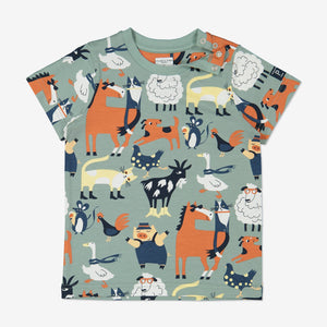 Unisex Green GOTS Organic Animal Print T-Shirt