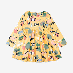 Girl Yellow GOTS Kids Jersey Twirl Dress