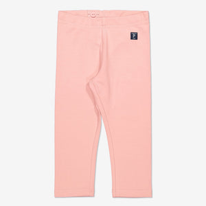 Girl Pink GOTS Organic Cropped Leggings, high quality durable ethical and comfortable 