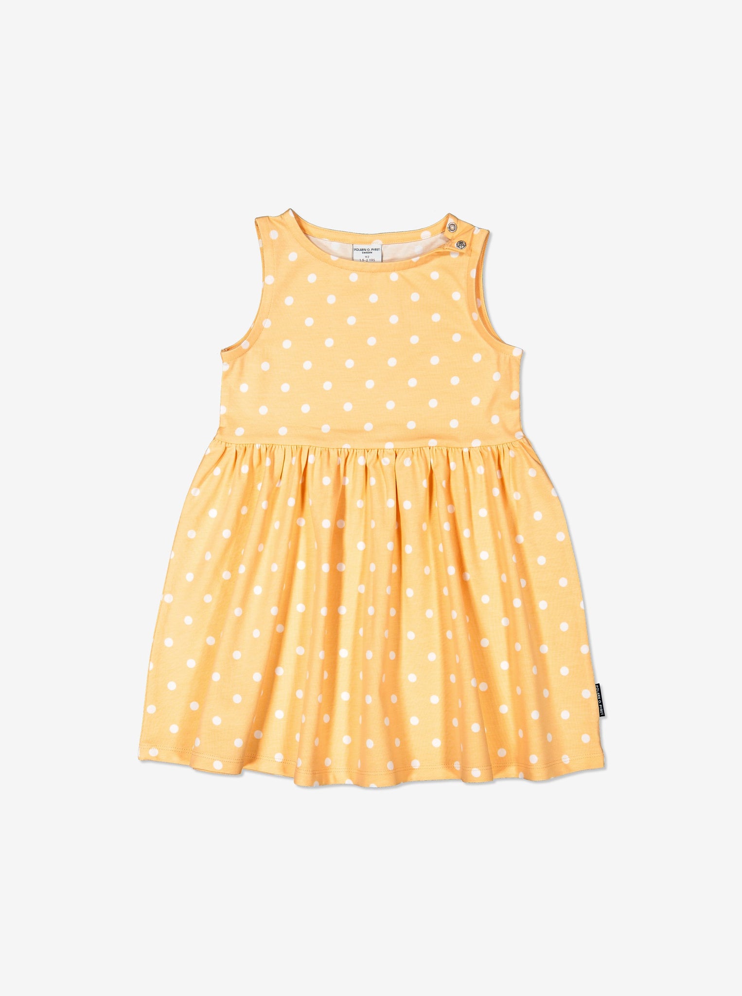 Girls Yellow Kids GOTS Organic Spotty Dress