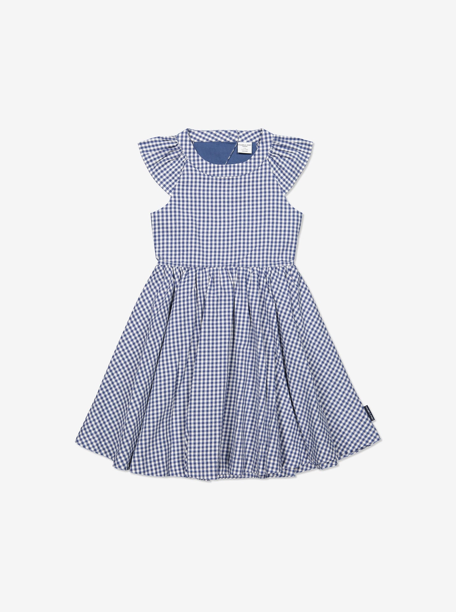 Girls Blue Kids Checked Organic Cotton Dress