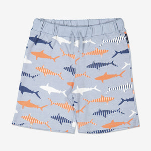 Boys Blue Kids Gots Organic Shark Print Shorts 