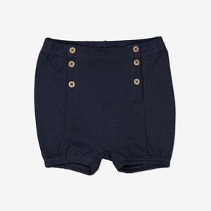 Unisex Navy GOTS Organic Newborn Baby Shorts 