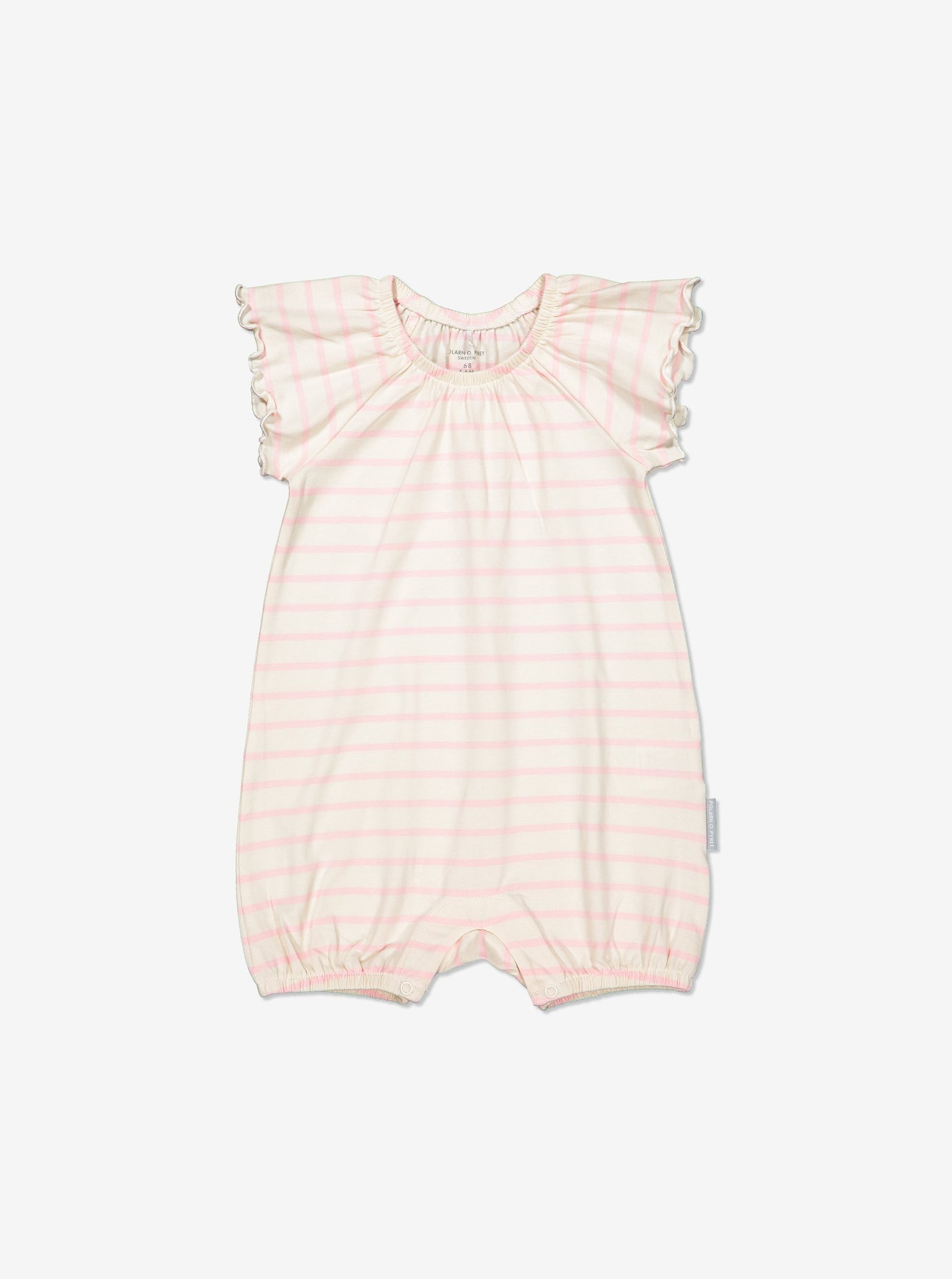 Girls Pink Newborn Baby Striped GOTS Organic Playsuit 
