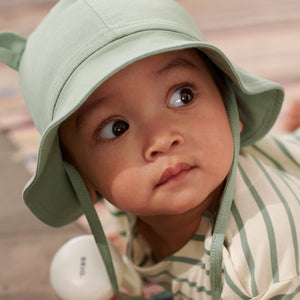 Boys Green Newborn Baby Sunhat with Ears