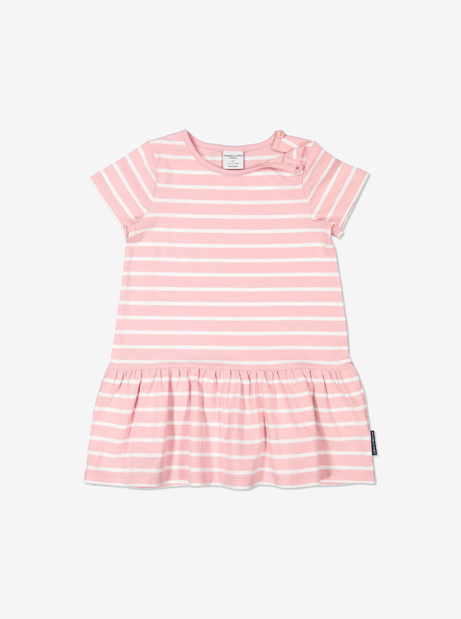 Girls Pink Kids Striped Organic Dress
