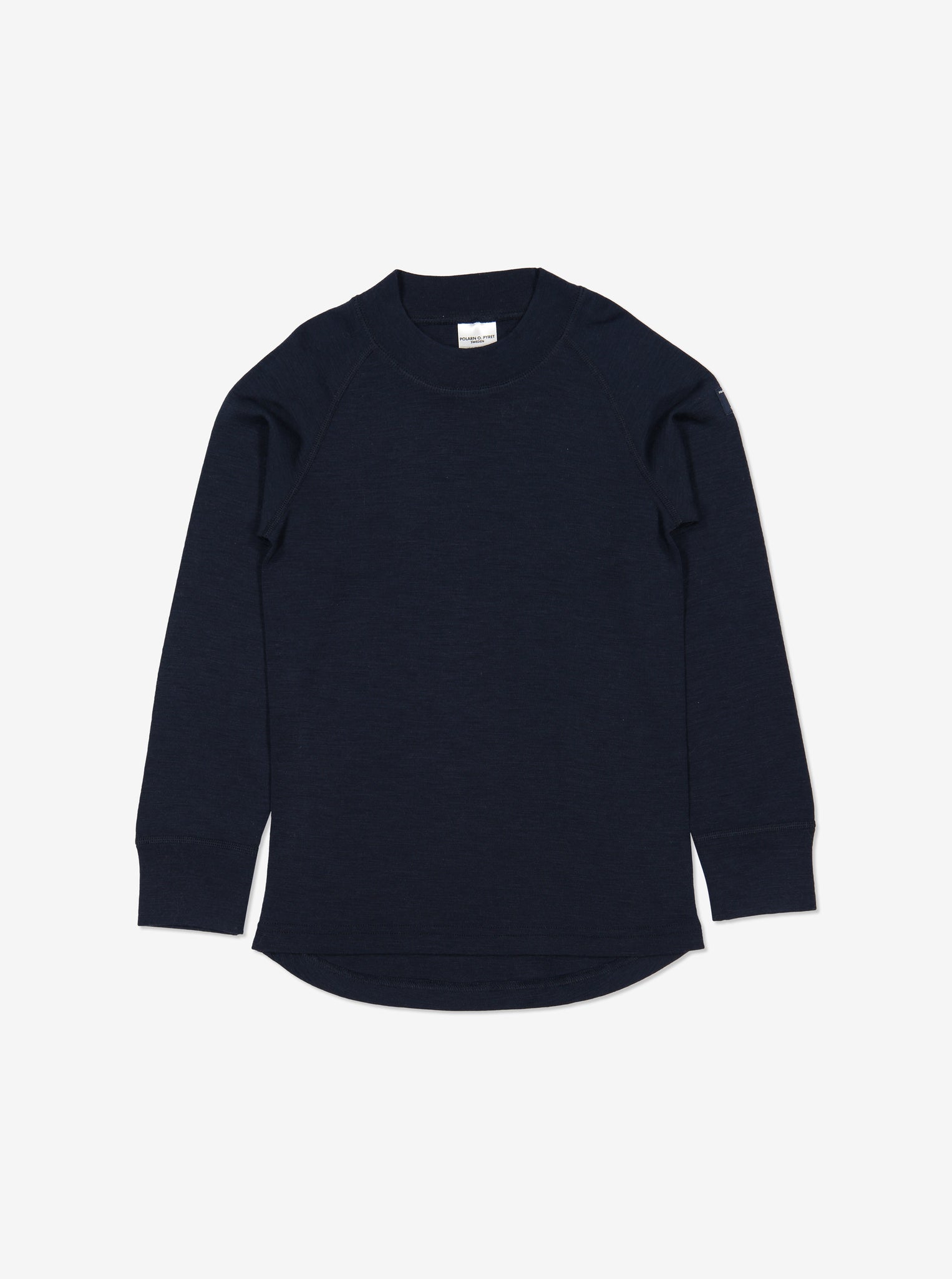 kids merino wool top navy, warm and comfortable, ethical and long lasting polarn o. pyret