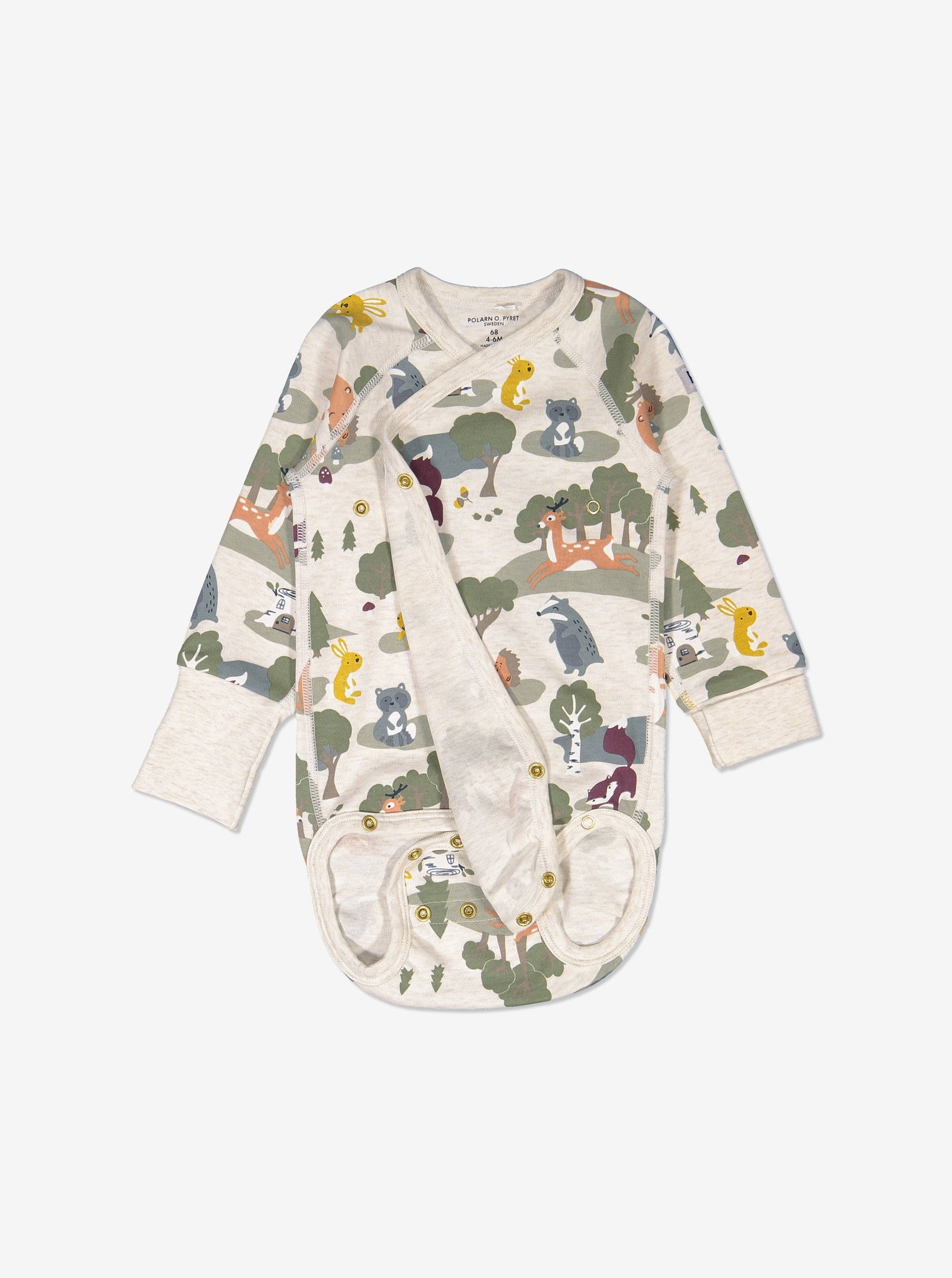 Unisex Animal Print Babygrow, Scandinavian Baby Clothes | Polarn O. Pyret UK
