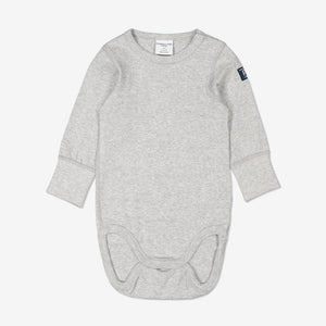 children's grey babygrow, ethical quality, polarn o. pyret organic cotton 