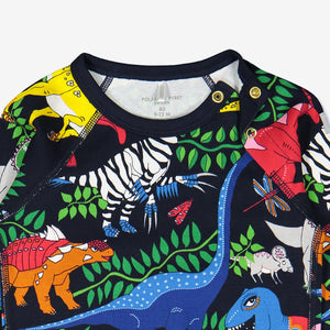 Dinosaur Print Babygrows, Ethical Baby Clothes| Polarn O. Pyret UK