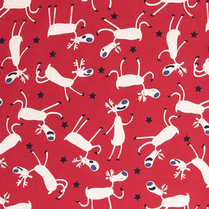 Red Adult Reindeer Print Pyjamas