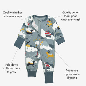 Christmas Organic Baby Sleepsuits, Scandinavian Baby Clothes 