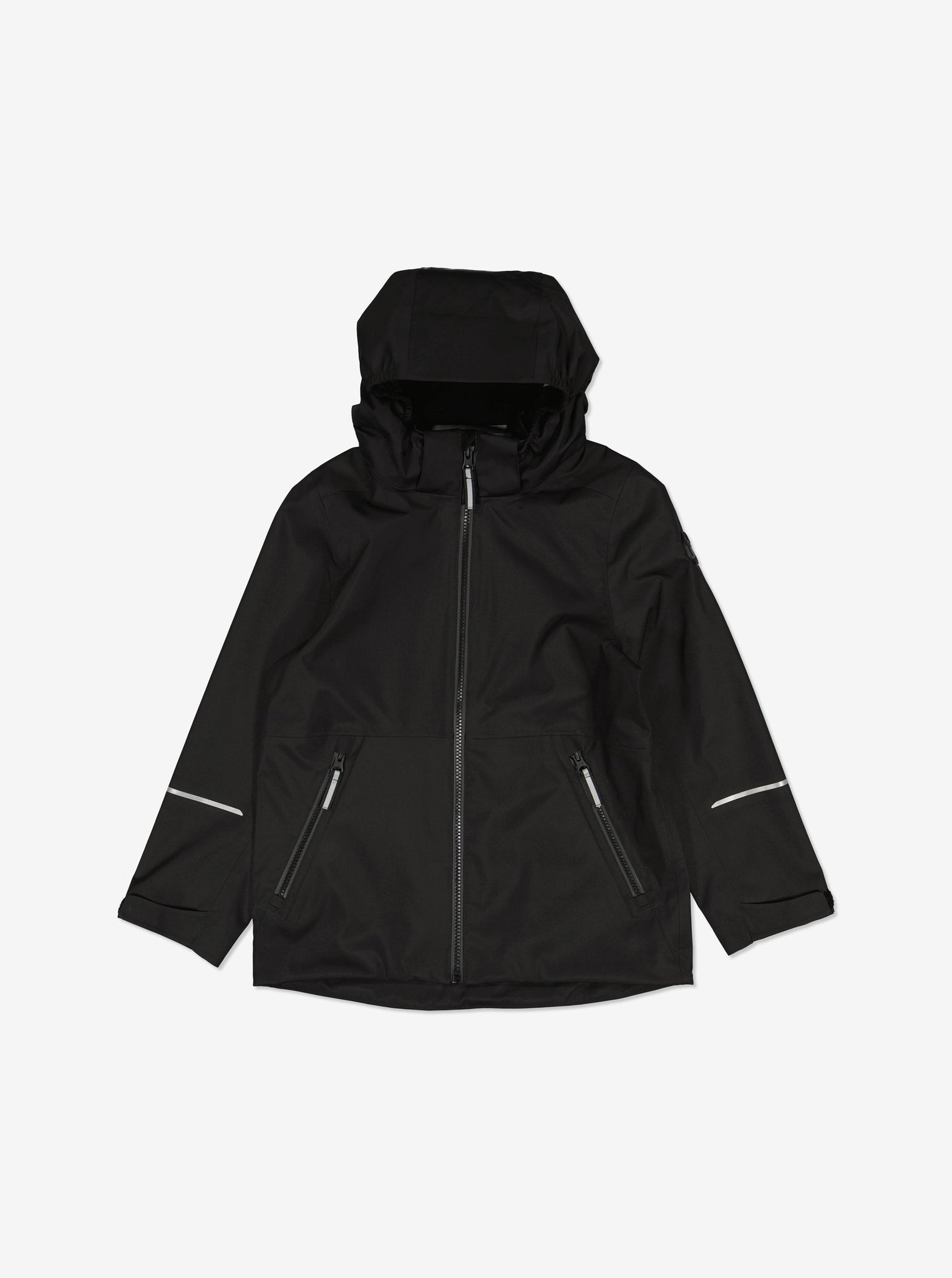 Black Waterproof Kids Jacket from Polarn O. Pyret Kidswear. Waterproof Kids Jacket