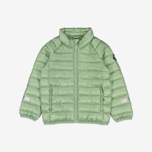 Water Resistant Green Kids Puffer Jacket from Polarn O. Pyret Kidswear. 