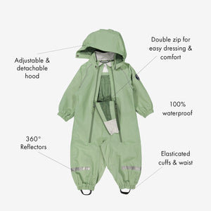 Green Newborn Baby Overall from Polarn O. Pyret Kidswear. 