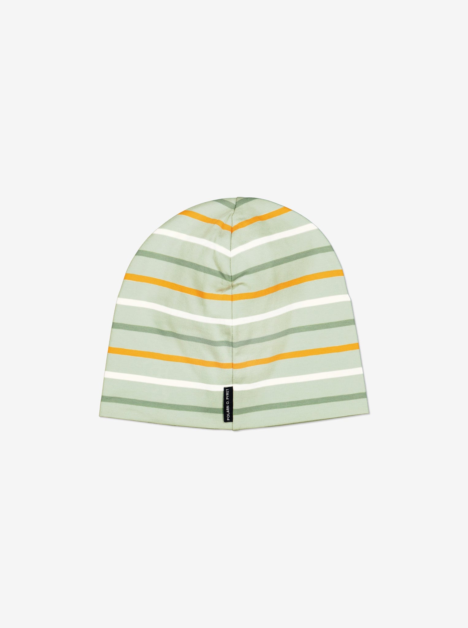 Striped Green Kids Beanie Hat from Polarn O. Pyret Kidswear. Warm kids beanie