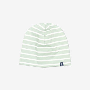 Striped Green Kids Beanie Hat from Polarn O. Pyret Kidswear. Warm kids beanie