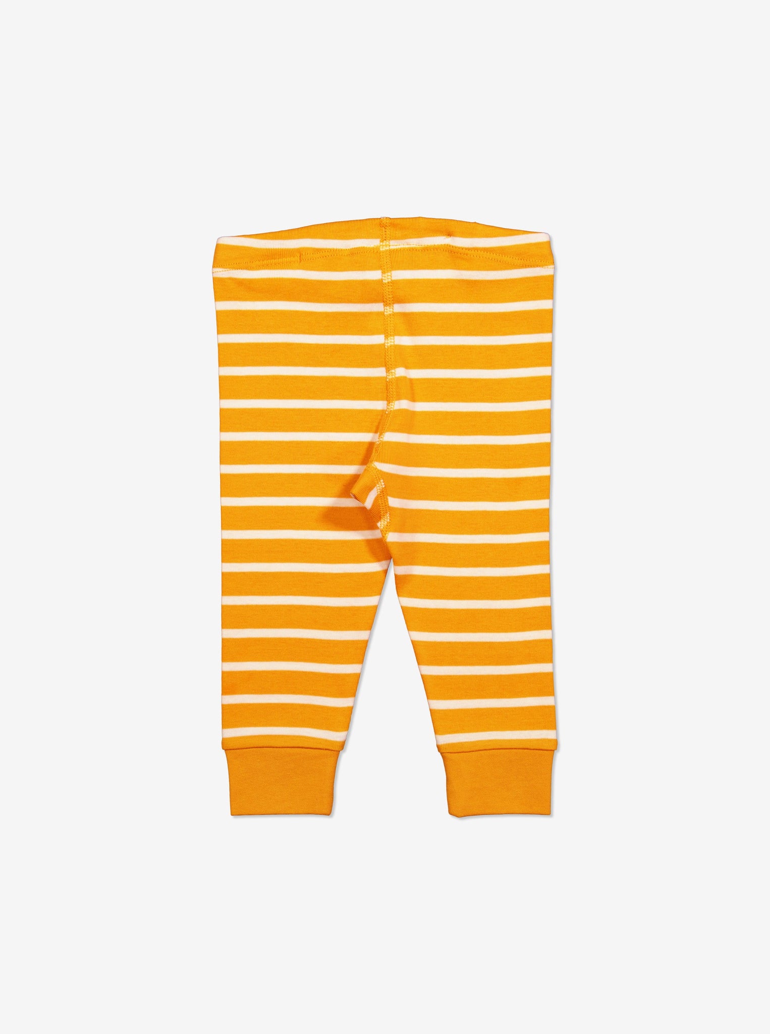  Organic Stripd Yellow Baby Leggings from Polarn O. Pyret Kidswear. Made with 100% organic cotton.