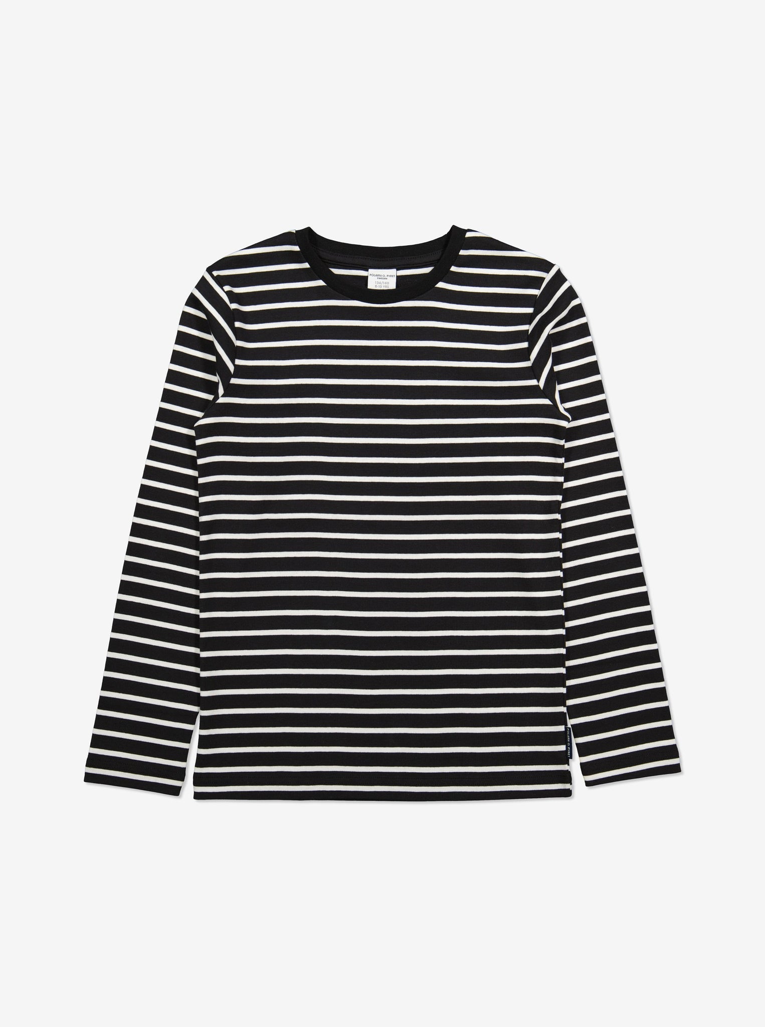  Organic Black Striped Kids Top from Polarn O. Pyret Kidswear. Made with 100% organic cotton.