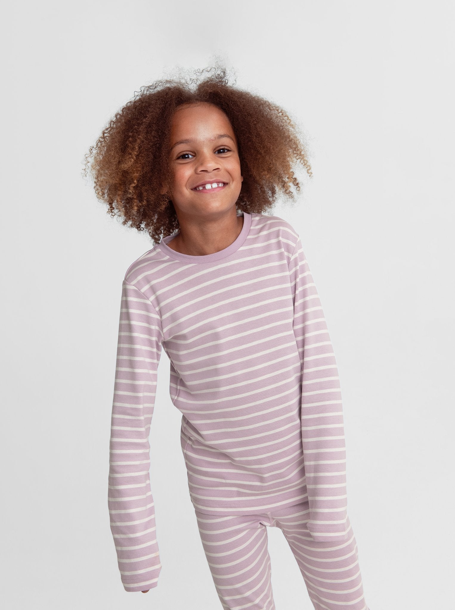  Organic Striped Pink Kids Top from Polarn O. Pyret Kidswear. Made with 100% organic cotton.