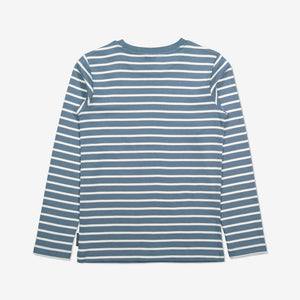  Organic Striped Blue Kids Top from Polarn O. Pyret Kidswear. Made with 100% organic cotton.