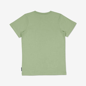  Green Cat Print  Kids T-Shirt from Polarn O. Pyret Kidswear. Made with 100% organic cotton.