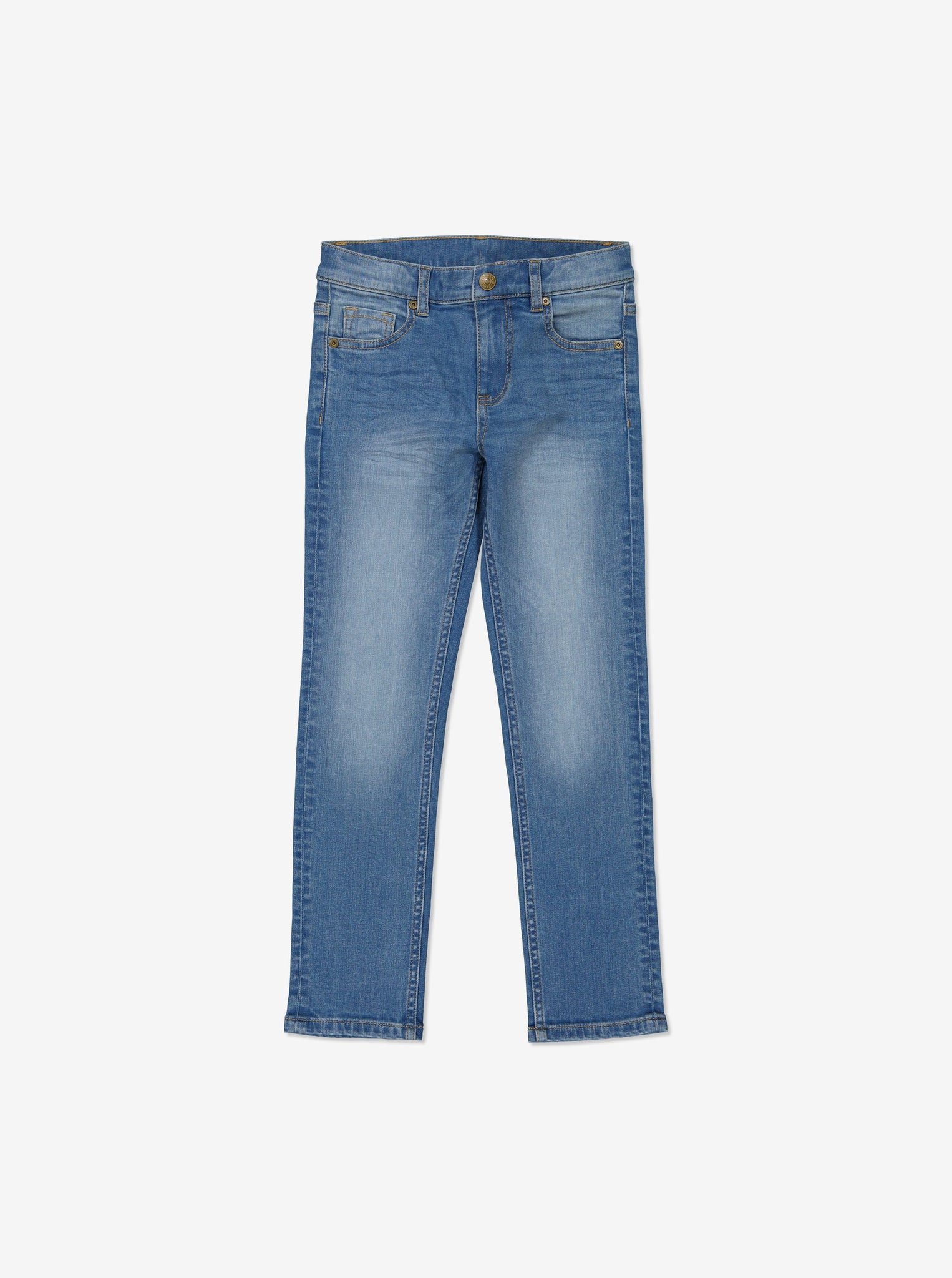  Organic Slim Fit Kids Light Denim Jeans from Polarn O. Pyret Kidswear. Made from ethically sourced materials.