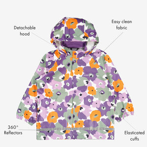 Floral Kids Waterproof Rain Coat from Polarn O. Pyret Kidswear. Raincoats for kids floral pattern