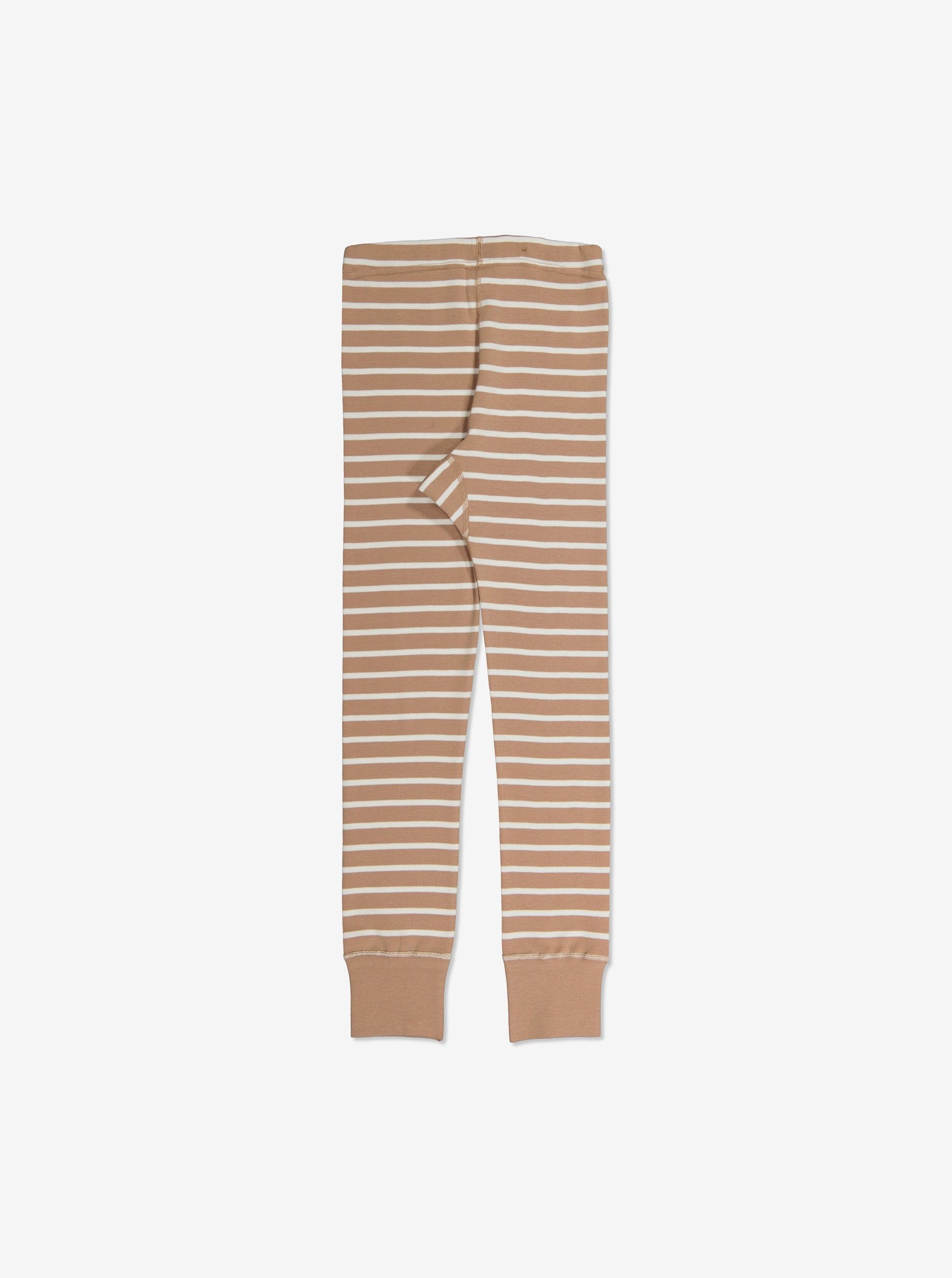  Orgaic Striped Beige Kids Leggings from Polarn O. Pyret Kidswear. Made with 100% organic cotton.