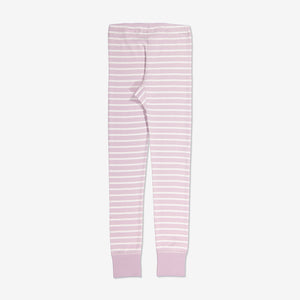  Organic Striped Pink Kids Leggings from Polarn O. Pyret Kidswear. Made with 100% organic cotton.