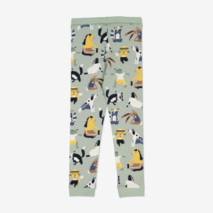  Organic Green Animal Kids Leggings from Polarn O. Pyret Kidswear. Made from ethically sourced materials.