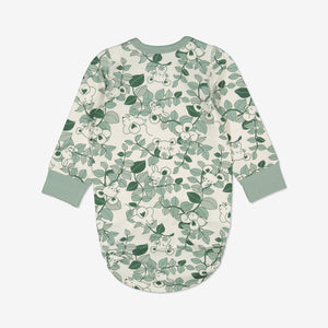  Organic Green Babygrow Two Pack from Polarn O. Pyret Kidswear. Made from sustainable materials.